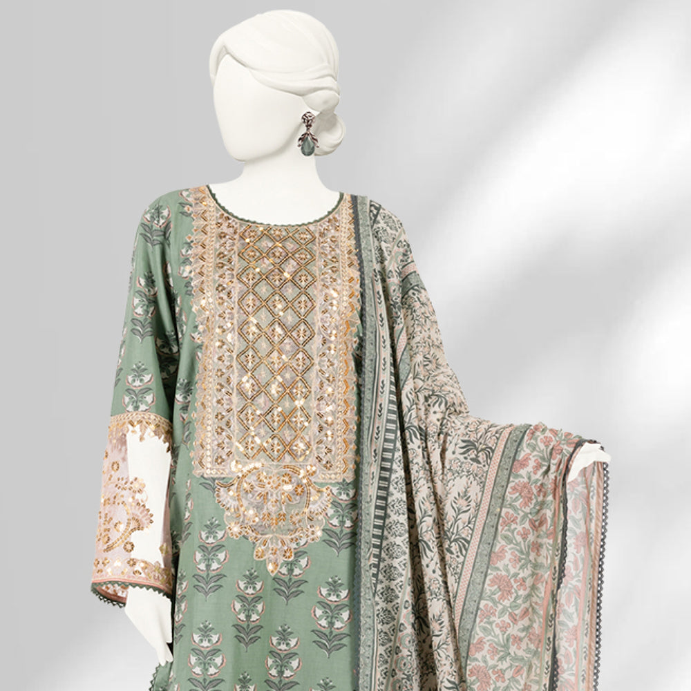 Panjnad By J. Lawn Embroidered 3 Piece Unstitched - 1277-B, Women, 3Pcs Shalwar Suit, Junaid Jamshed, Chase Value