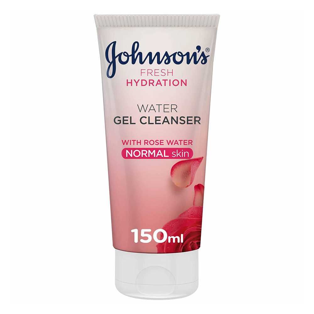 Johnson's Fresh Hydration Water Gel Cleanser, With Rose Water, Normal Skin, 150ml, Makeup Removers & Cleansers, Johnson's, Chase Value