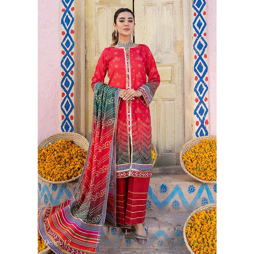 Monsoon Digital Printed Lawn Suit 3 Pes V-1 - 2