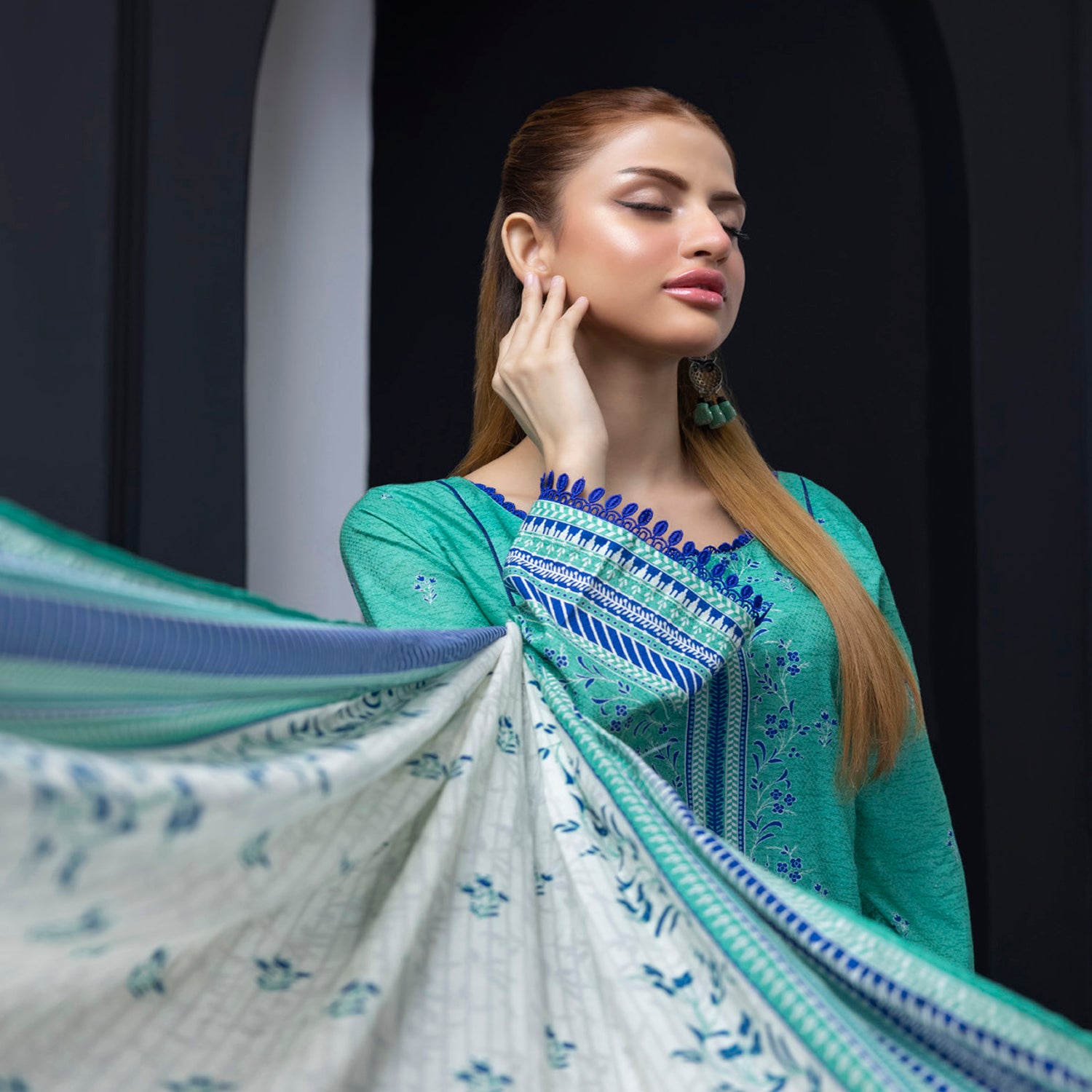 Salina Weaving Dobby By Regalia Lawn Printed Unstitched 3Pcs Suit V-2 - 12, Women, 3Pcs Shalwar Suit, Regalia Textiles, Chase Value