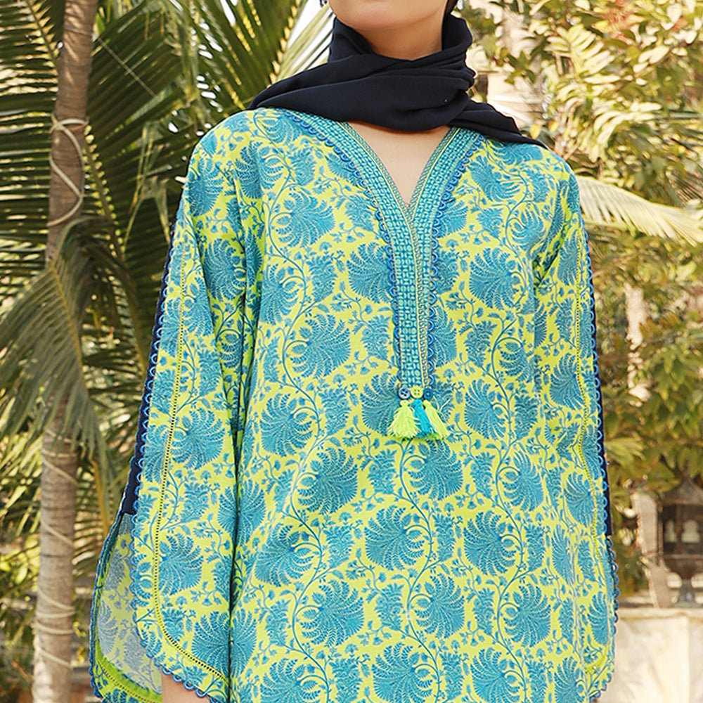 Eminent Printed Doriya Lawn Unstitched Kurti - 4, Women, Unstitched Kurti, Eminent, Chase Value