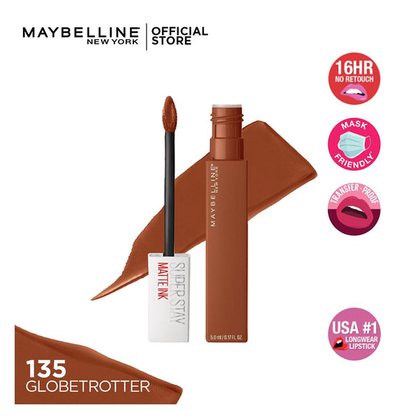 Maybelline Superstay Matte Ink Lipstick, 135 Globetrotter, Lip Gloss And Balm, Maybelline, Chase Value