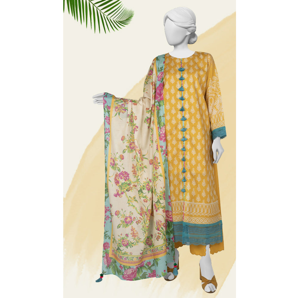 Panjnad Norah Lawn By J. Printed Unstitched 3 Pcs Suit - 241303, Women, 3Pcs Shalwar Suit, Chase Value, Chase Value