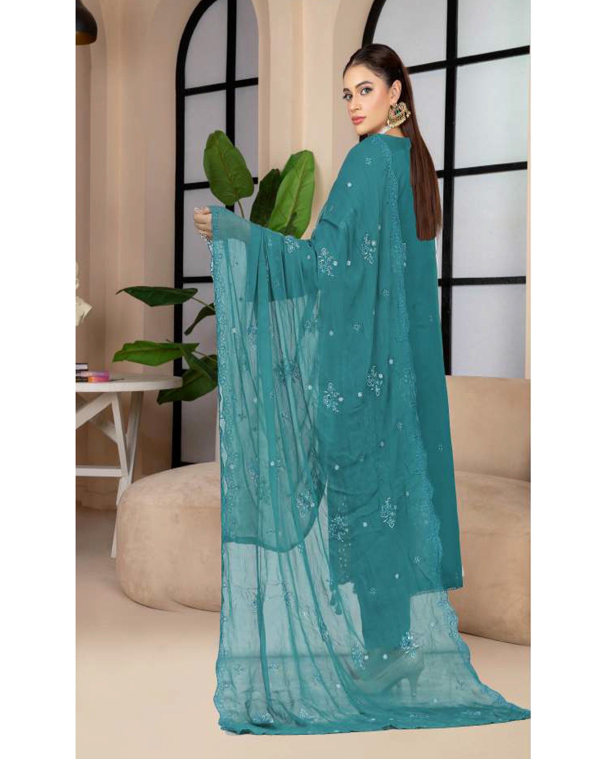 Noor Jahan Maha Noor Karandi Luxury Embroidered Suit with Dupatta - 1, Women, 3Pcs Shalwar Suit, Chase Value, Chase Value