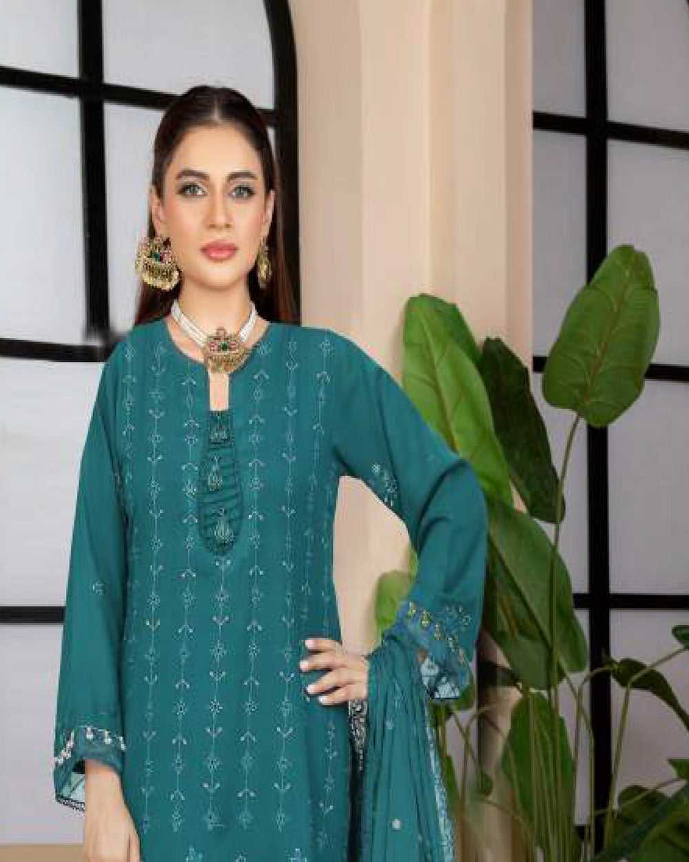Noor Jahan Maha Noor Karandi Luxury Embroidered Suit with Dupatta - 1, Women, 3Pcs Shalwar Suit, Chase Value, Chase Value