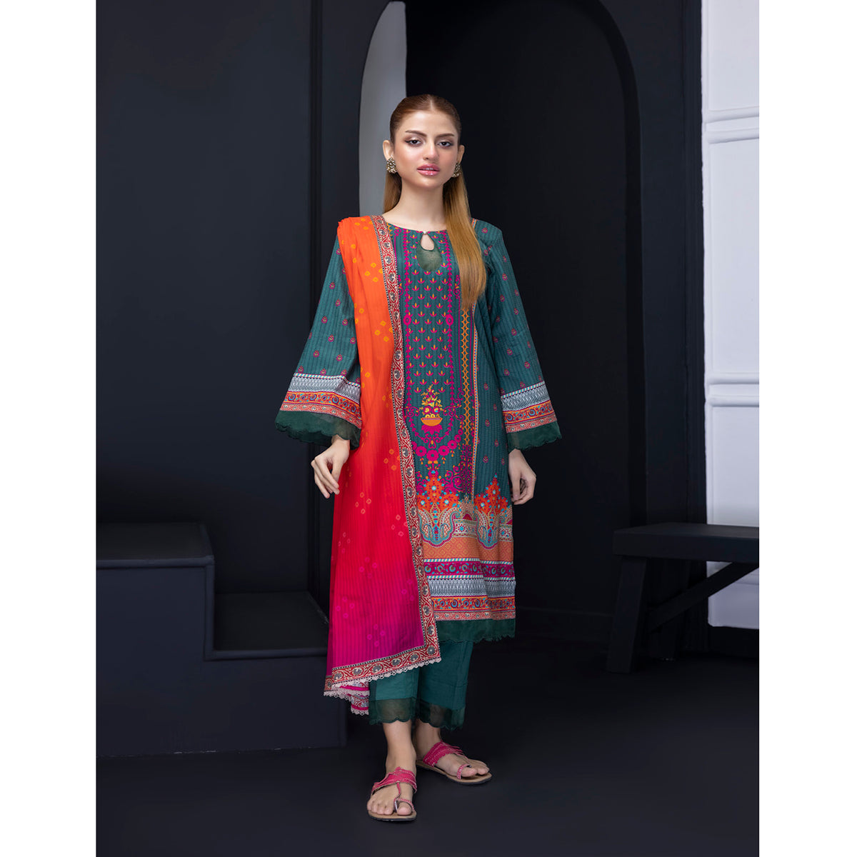 Salina Weaving Dobby By Regalia Lawn Printed Unstitched 3Pcs Suit V-2 - 13, Women, 3Pcs Shalwar Suit, Regalia Textiles, Chase Value