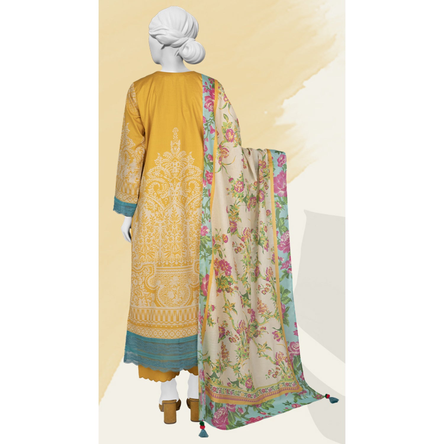 Panjnad Norah Lawn By J. Printed Unstitched 3 Pcs Suit - 241303, Women, 3Pcs Shalwar Suit, Chase Value, Chase Value