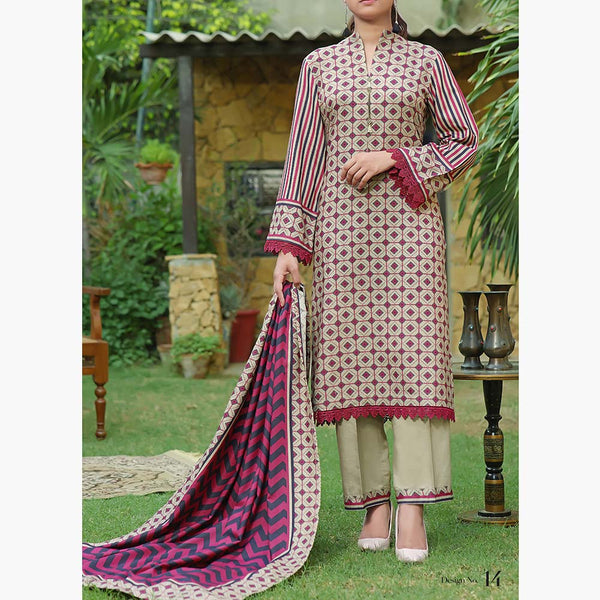 Monalisa Shimmery Printed Unstitched 3Pcs V1 - 2604, Women, 3Pcs Shalwar Suit, VS Textile, Chase Value