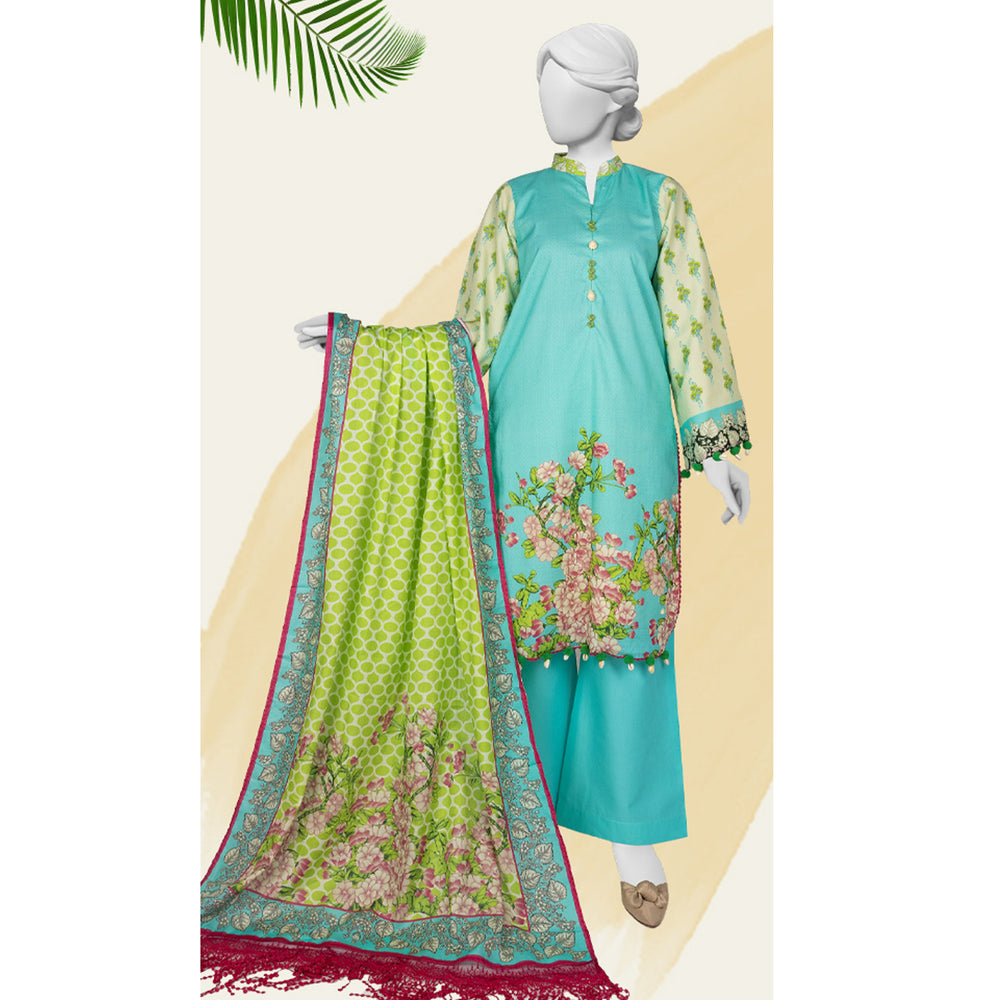 Panjnad Norah Lawn By J. Printed Unstitched 3 Pcs Suit - 241487, Women, 3Pcs Shalwar Suit, Chase Value, Chase Value