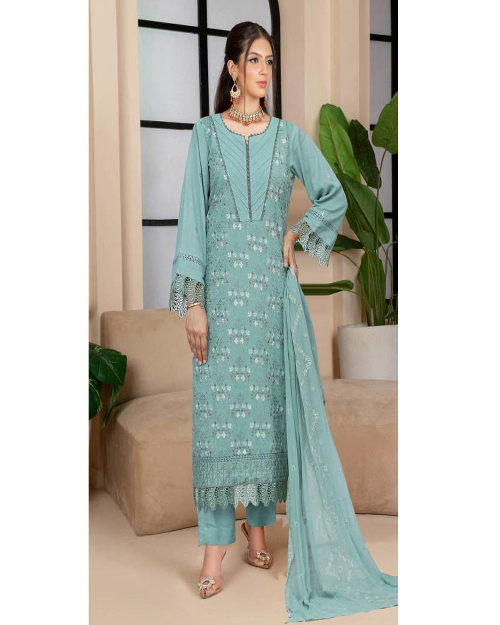 Noor Jahan Maha Noor Karandi Luxury Embroidered Suit with Dupatta - 10, Women, 3Pcs Shalwar Suit, Chase Value, Chase Value