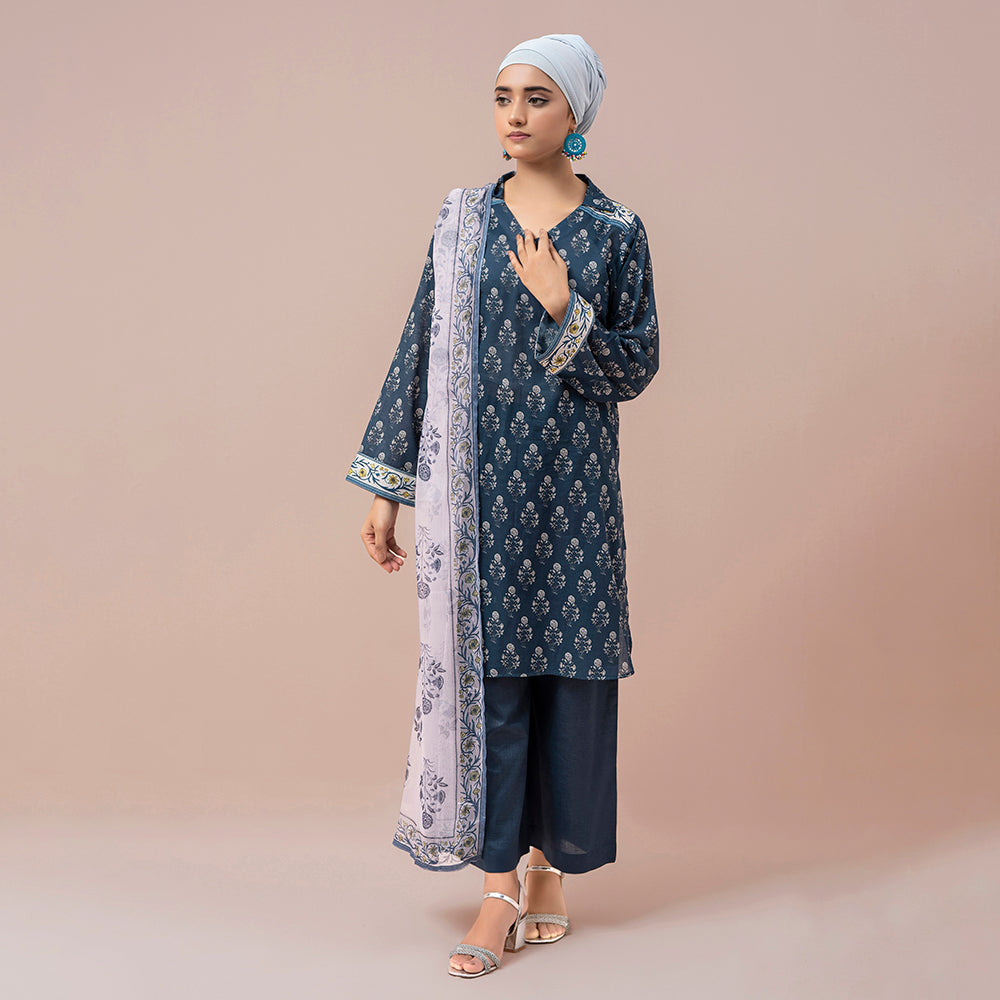 Eminent Printed Digital Lawn With Chiffon Dupatta Unstitched 3Pcs Suit - ES24LP3P14, Women, 3Pcs Shalwar Suit, Eminent, Chase Value