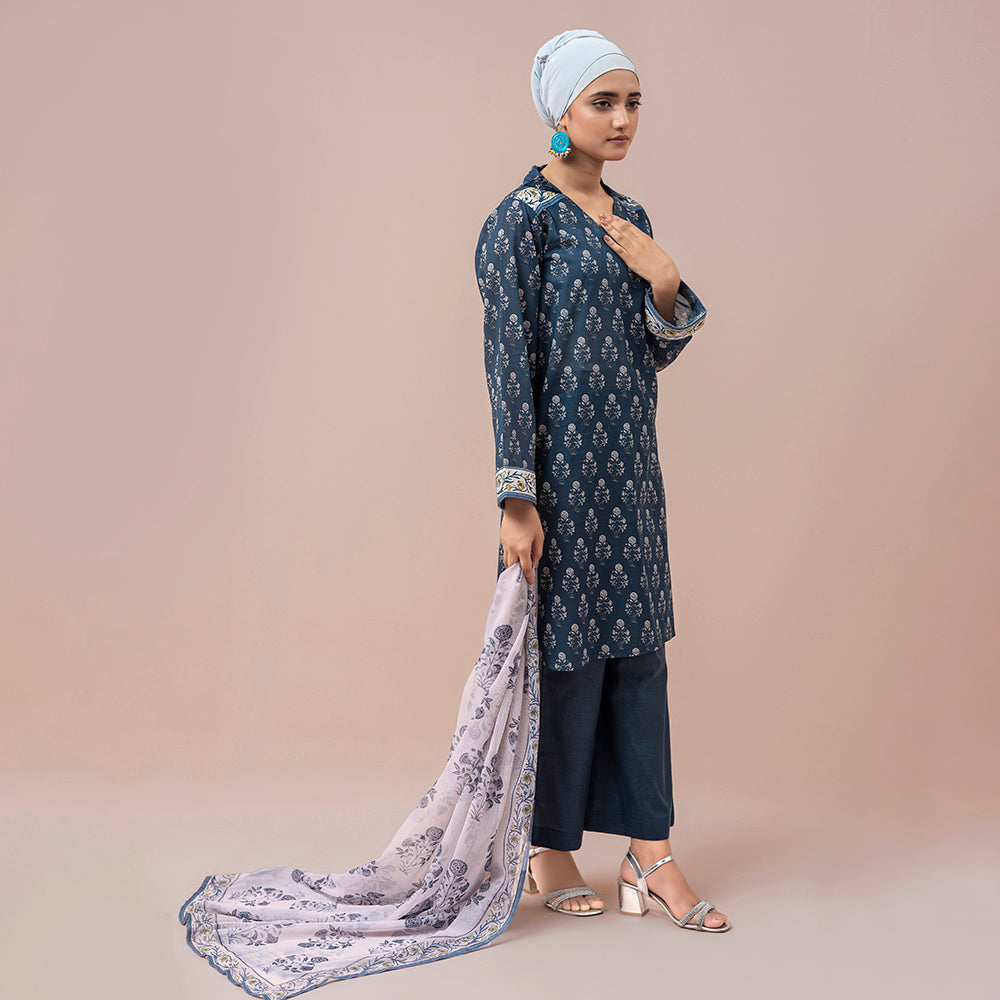 Eminent Printed Digital Lawn With Chiffon Dupatta Unstitched 3Pcs Suit - ES24LP3P14, Women, 3Pcs Shalwar Suit, Eminent, Chase Value