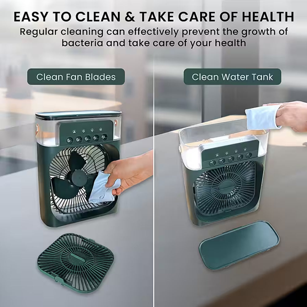 Air Cooler Fan A7776 N1 - Green, Rechargeable Fan, Chase Value, Chase Value