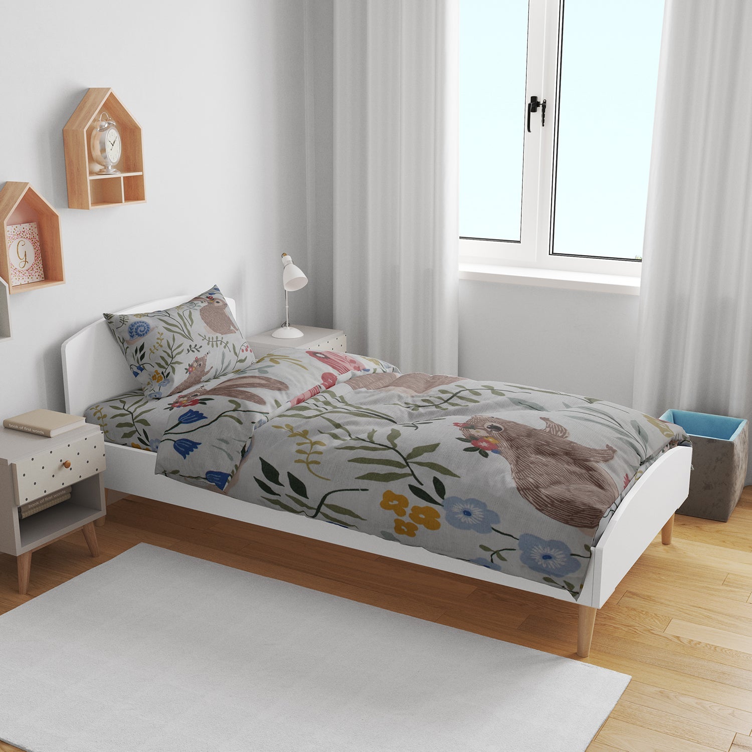 Kids Characters – Single Bedsheet - Multi Color, Single Size Bed Sheet, Chase Value, Chase Value