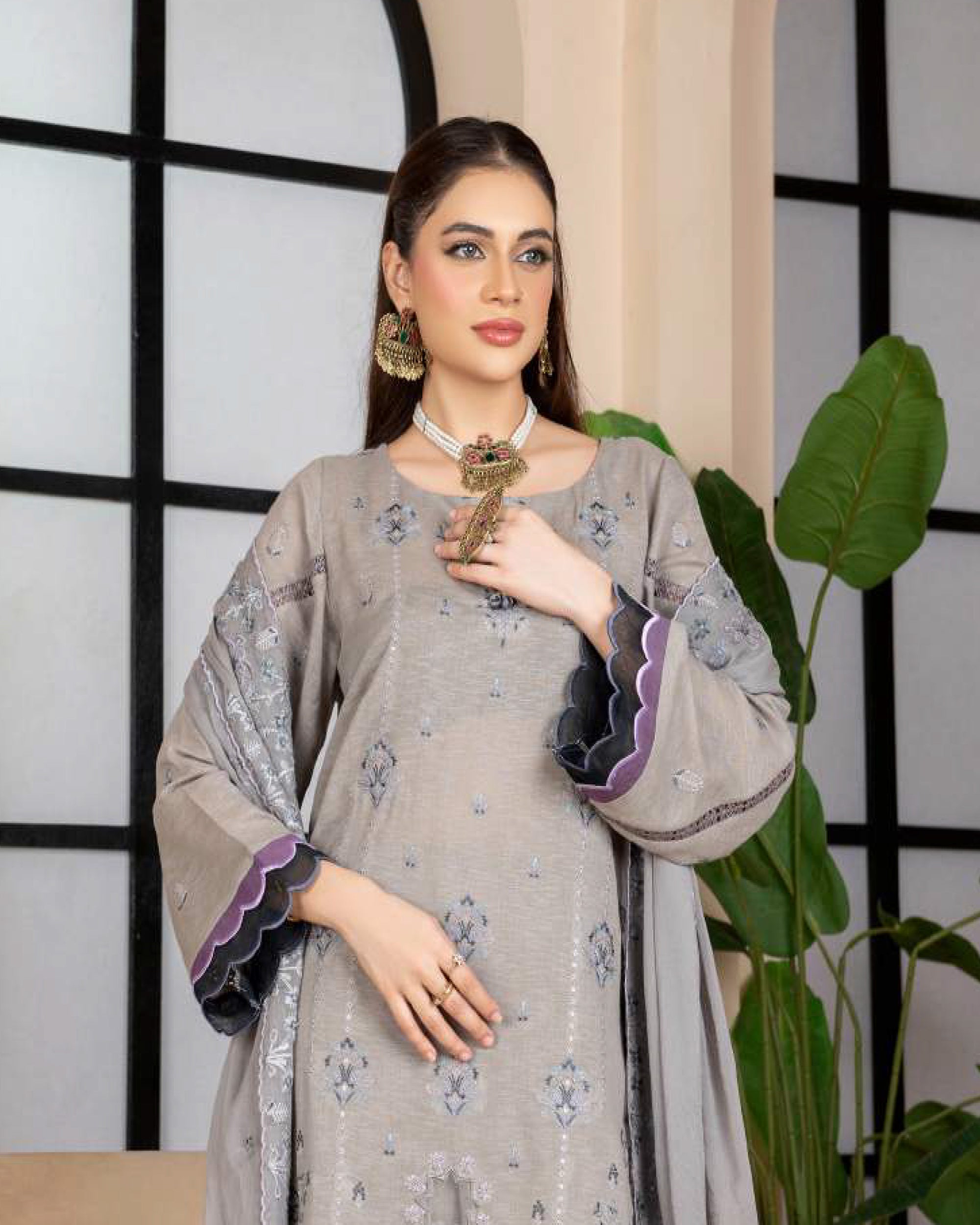 Noor Jahan Maha Noor Karandi Luxury Embroidered Suit with Dupatta - 2, Women, 3Pcs Shalwar Suit, Chase Value, Chase Value