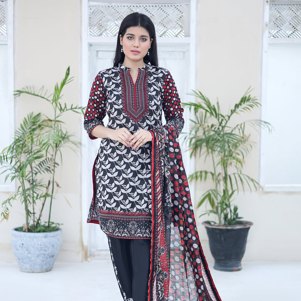 Laiba By SN Cloth Printed Unstitched 3 Pcs Suit - 14, Women, 3Pcs Shalwar Suit, SN Cloth, Chase Value