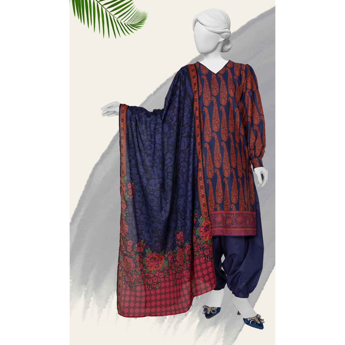 Panjnad Norah Lawn By J. Printed Unstitched 3 Pcs Suit - 241489, Women, 3Pcs Shalwar Suit, Chase Value, Chase Value