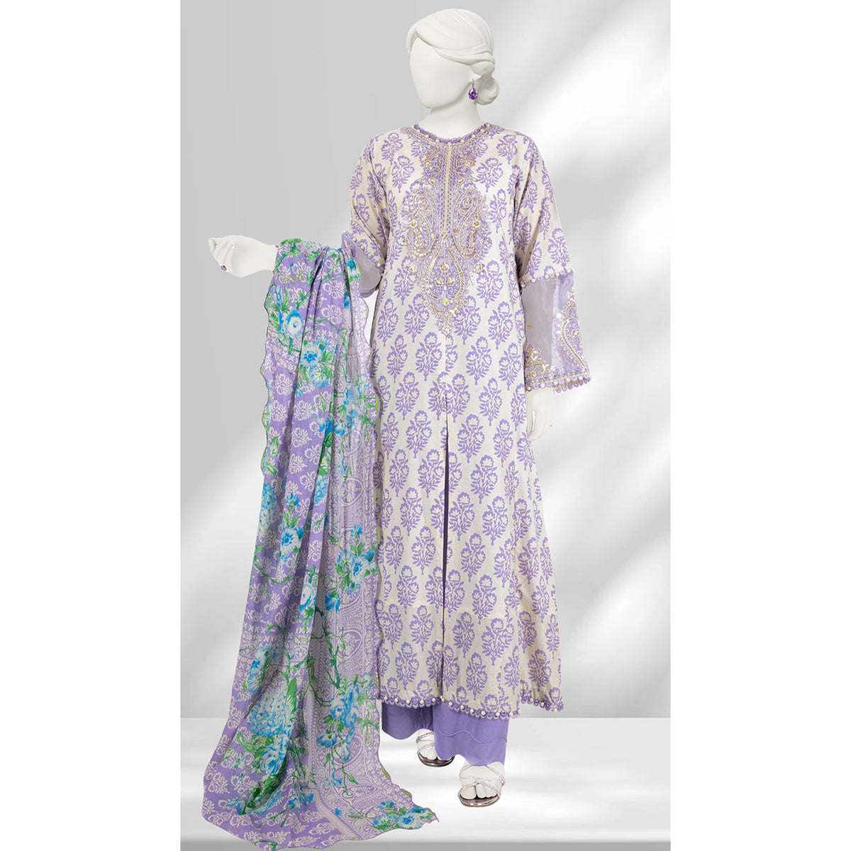 Panjnad By J. Lawn Embroidered 3 Piece Unstitched - 1280-A, Women, 3Pcs Shalwar Suit, Junaid Jamshed, Chase Value