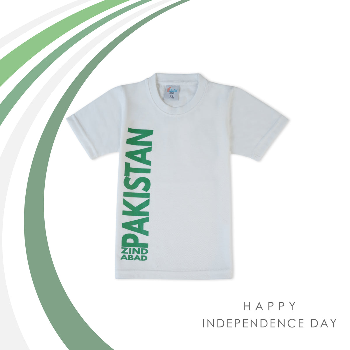 Valuable Boys Half Sleeves Azadi T-Shirt - White, Boys T-Shirts, Valuable, Chase Value