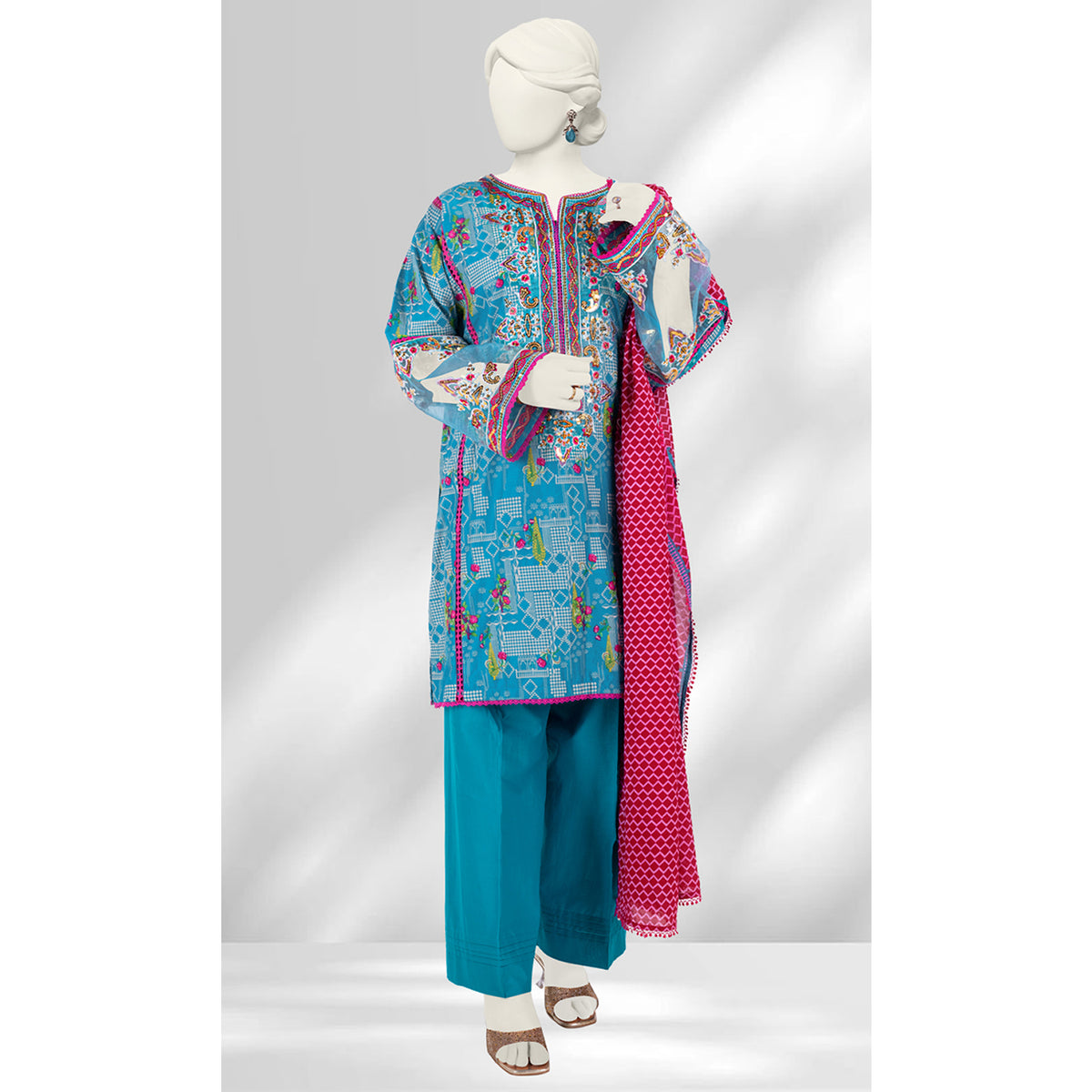 Panjnad By J. Lawn Embroidered 3 Piece Unstitched  - 1282-B, Women, 3Pcs Shalwar Suit, Junaid Jamshed, Chase Value