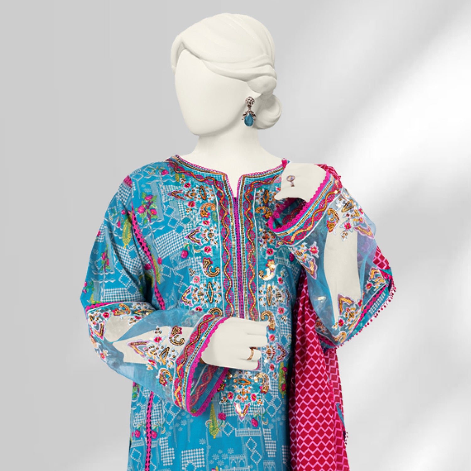 Panjnad By J. Lawn Embroidered 3 Piece Unstitched  - 1282-B, Women, 3Pcs Shalwar Suit, Junaid Jamshed, Chase Value
