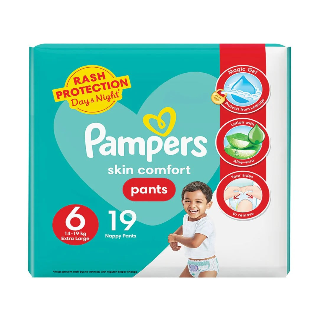 Pampers Skin Comfort Pants 6 (14-19) Kg Extra Large 19 Nappy Pants, Diapers & Wipes, Pampers, Chase Value
