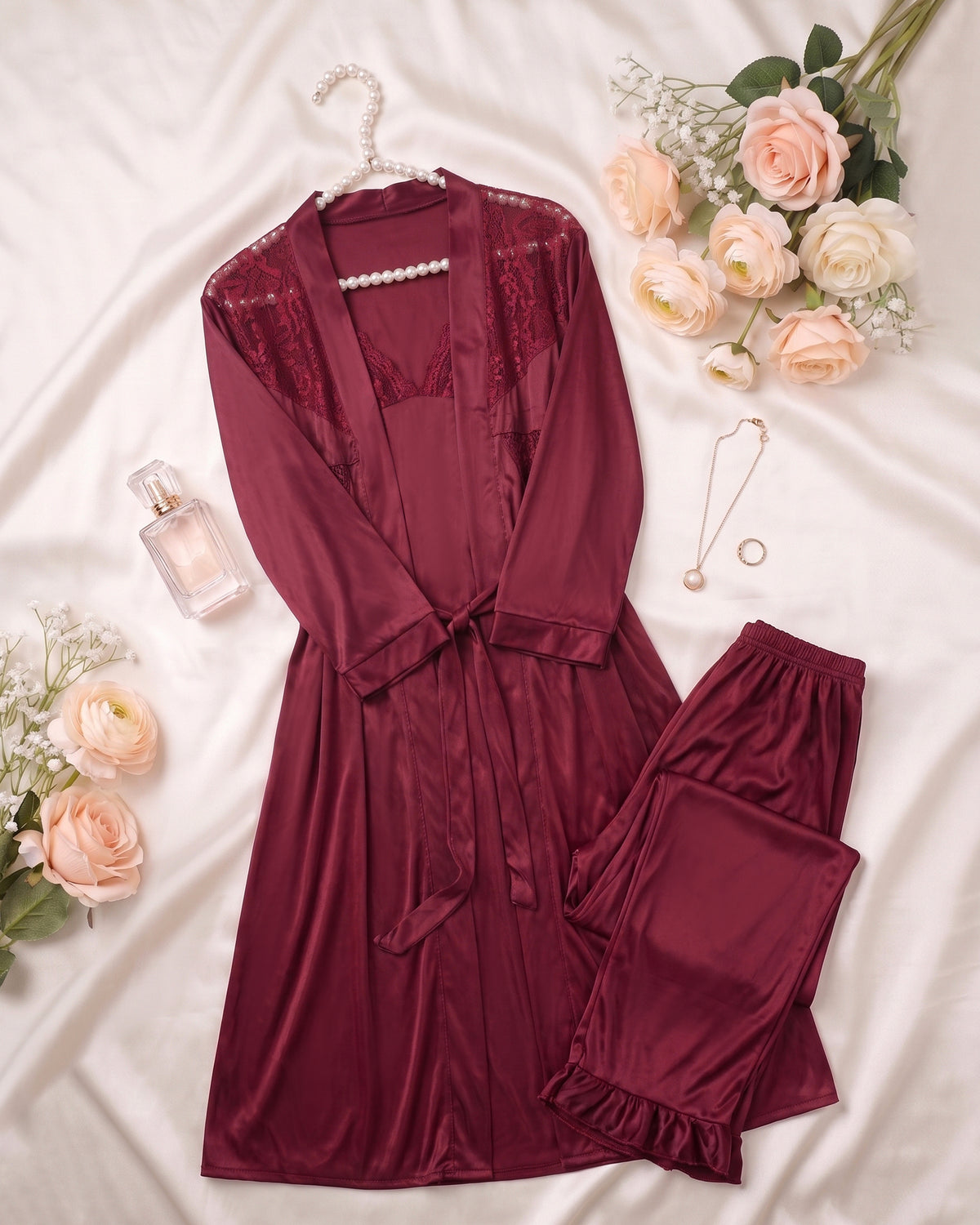 Eminent Women's Nighty Set- 3 Pcs