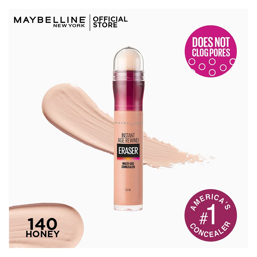 Maybelline New York Instant Age Rewind Eraser Dark Circles Treatment Concealer, 140 Honey, Concealer, Maybelline, Chase Value