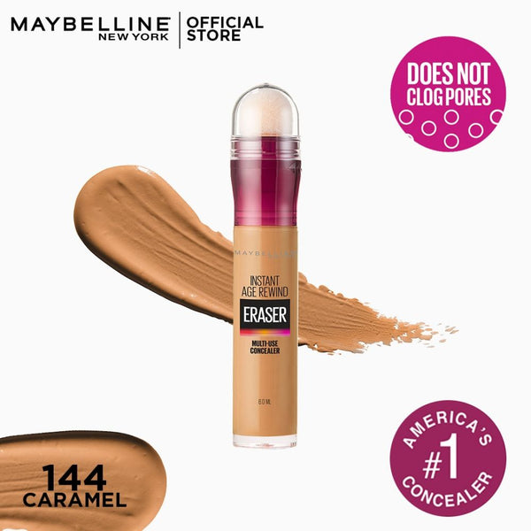 Maybelline New York Instant Age Rewind Eraser Multi-Use Concealer, 144 Caramel, Concealer, Maybelline, Chase Value