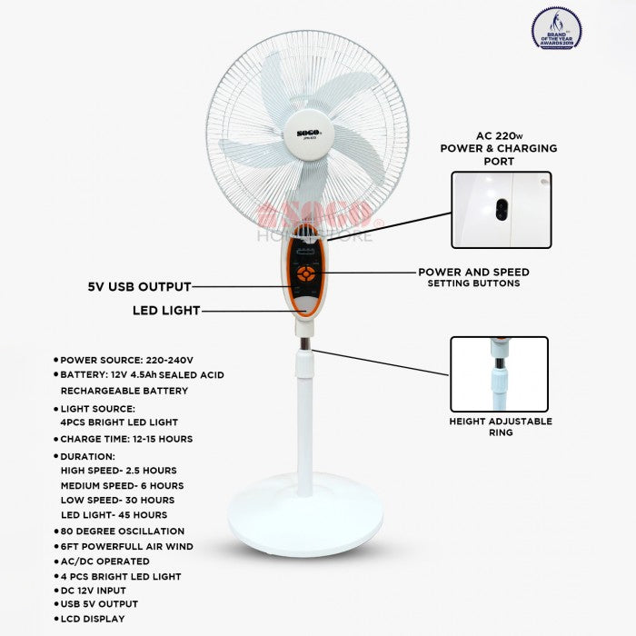 Sogo Rechargeable Fan, Home & Lifestyle, Charging Fans, Sogo, Chase Value