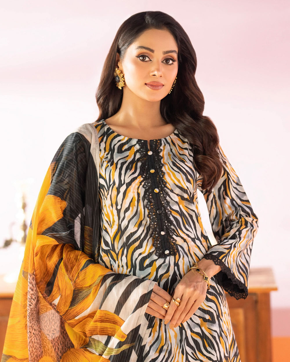 Salina Women’s 3PC Printed Suit-1, Women, 3Pcs Shalwar Suit, Chase Value, Chase Value