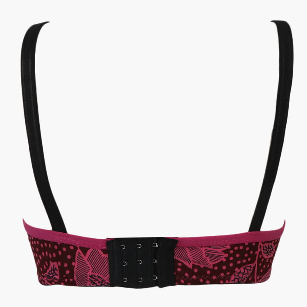 Women's Printed Foam Bra - Dark Pink, Women Bras, Chase Value, Chase Value