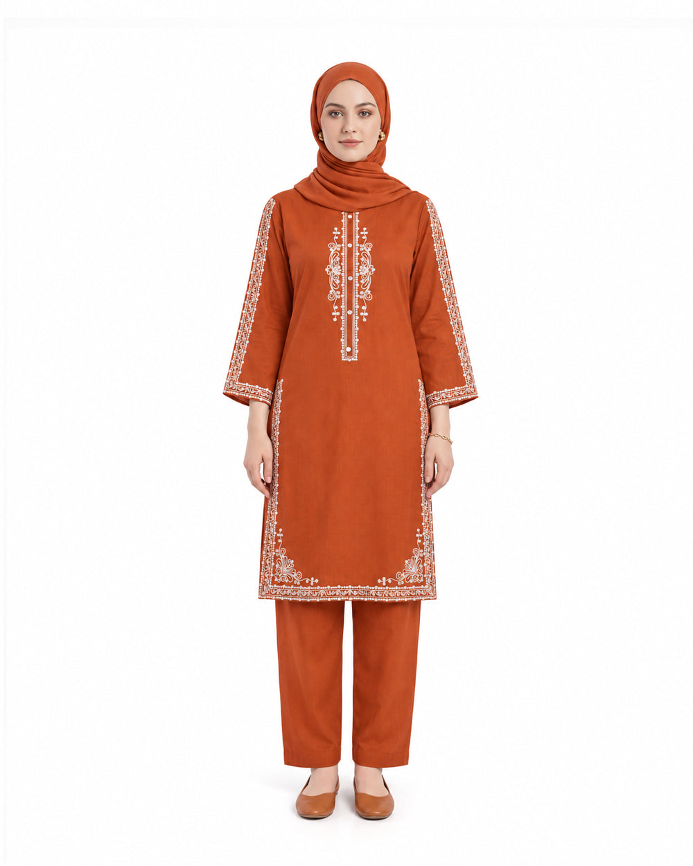 Women's Khaddar Embroidered Suit - 2 Pc
