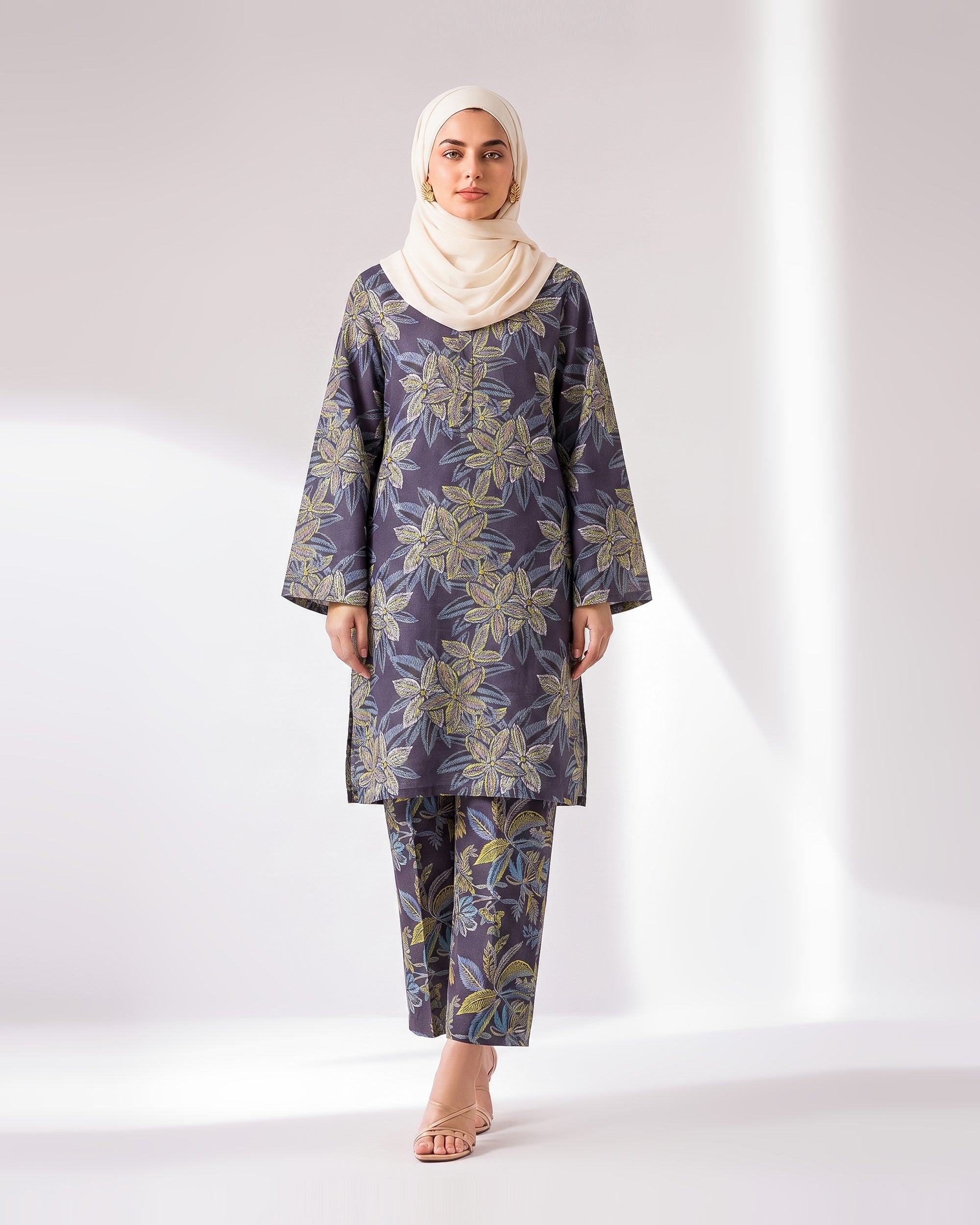 Valuables Women's Printed Unstitched 2 PC Suit
