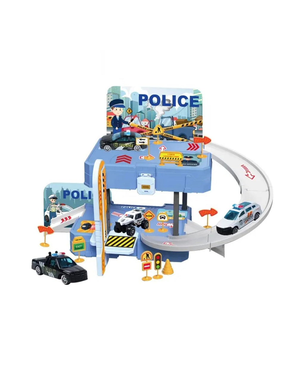 Police Parking Lot 31 Pcs with Die Cast Vehicle