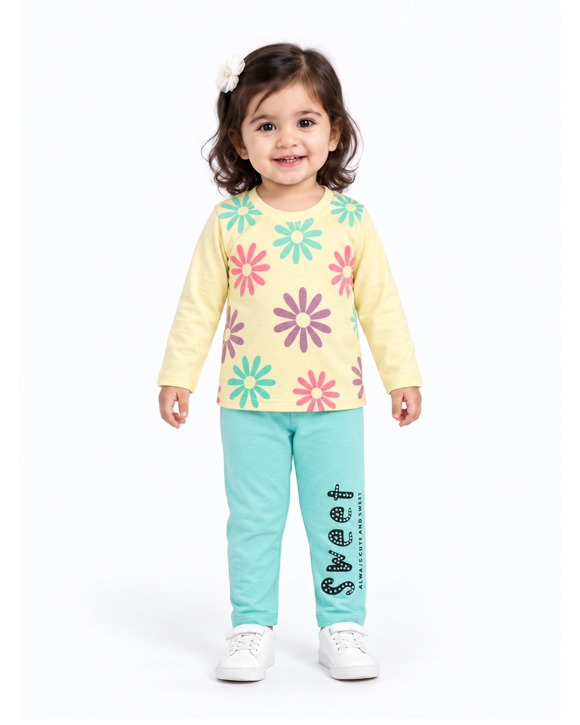 Valuables Girls Printed Full Sleeves Suit