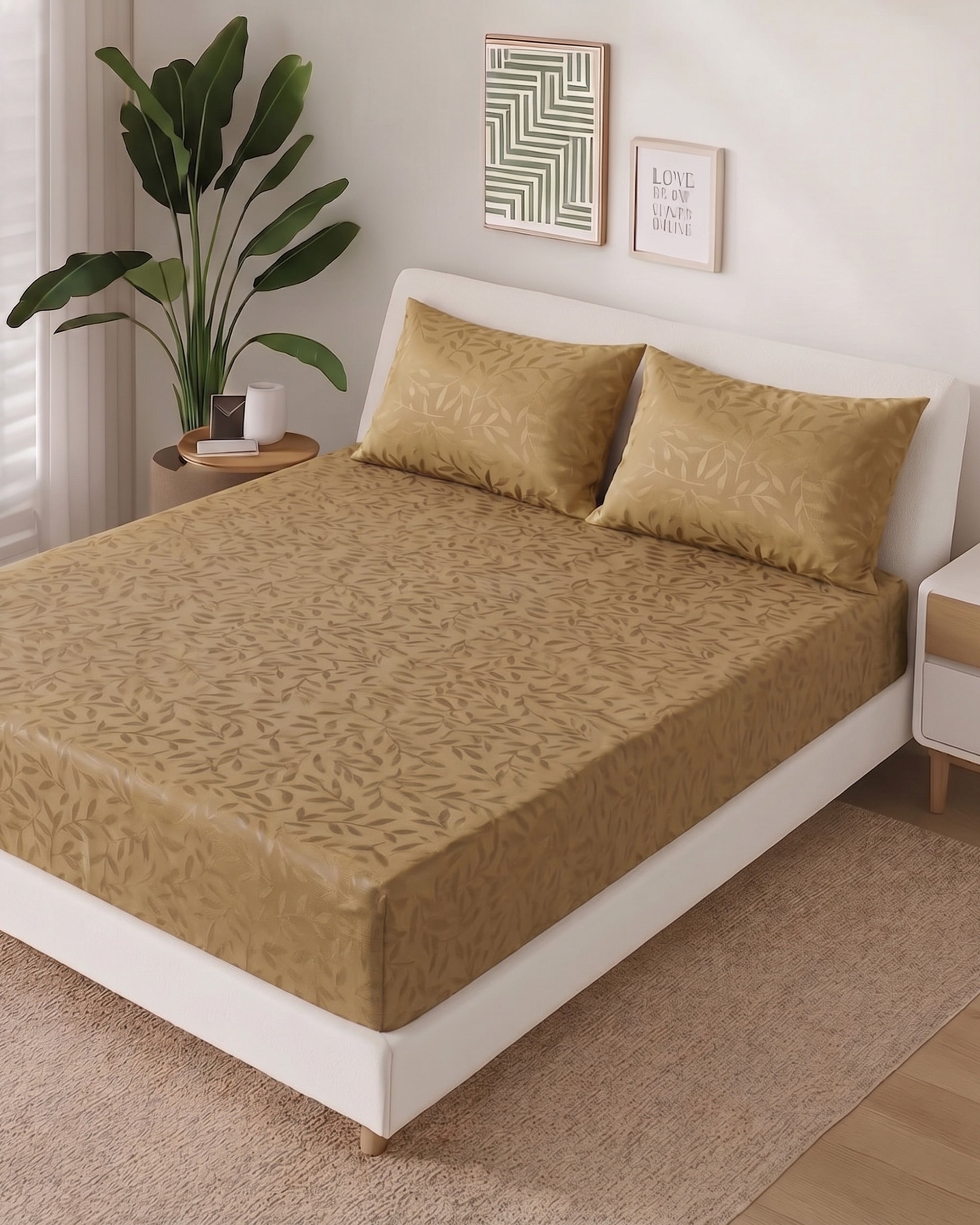 Valuables Embossed Double Bed Sheet - Micro - 92 x 96 Inch