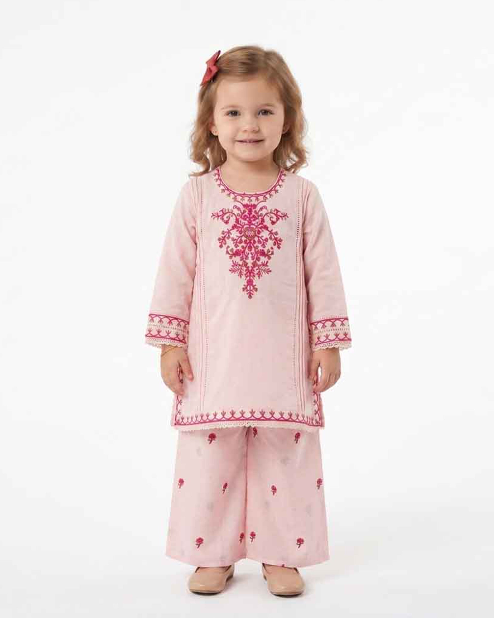 Eminent Girls' Essentials Embroidered 2Pc Suit