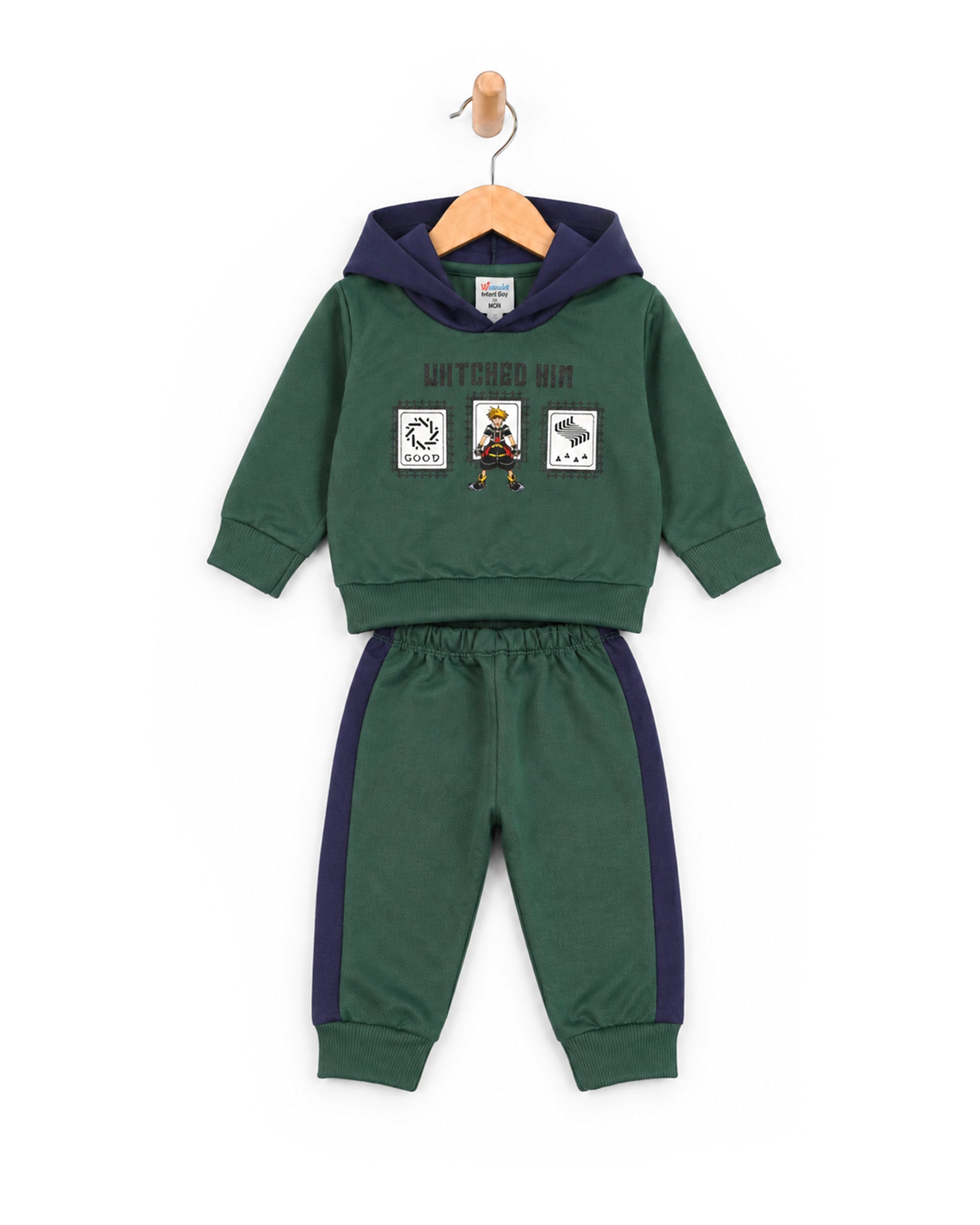 Valuables Newborn Boys Hooded Suit