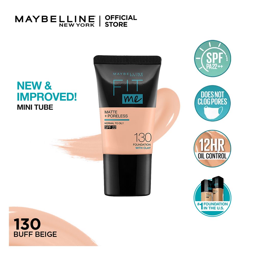 Maybelline Fit Me Matte + Poreless Liquid Foundation, 130, Buff Beige, 18Ml, Foundation, Maybelline, Chase Value