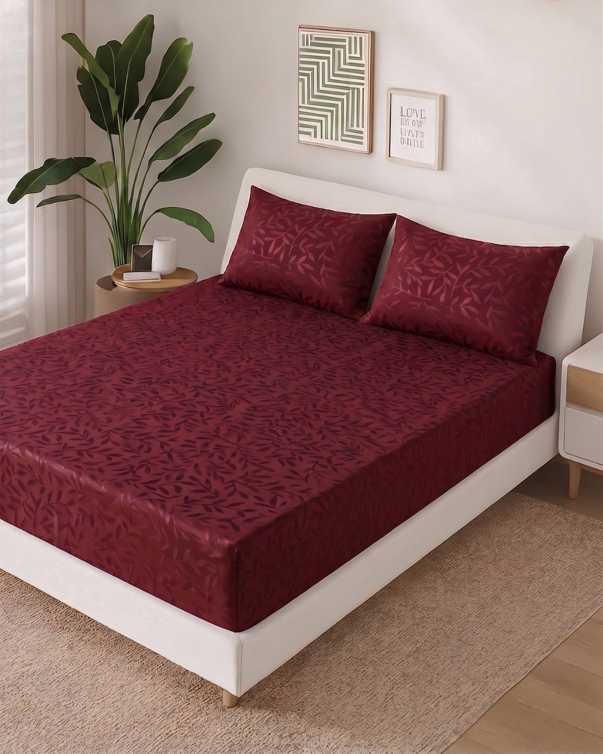 Valuables Embossed Double Bed Sheet - Micro - 92 x 96 Inch