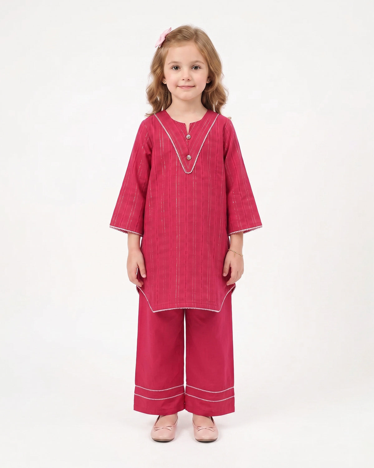 Eminent Girls' Fusion Embroidered Dyed 2Pc Suit