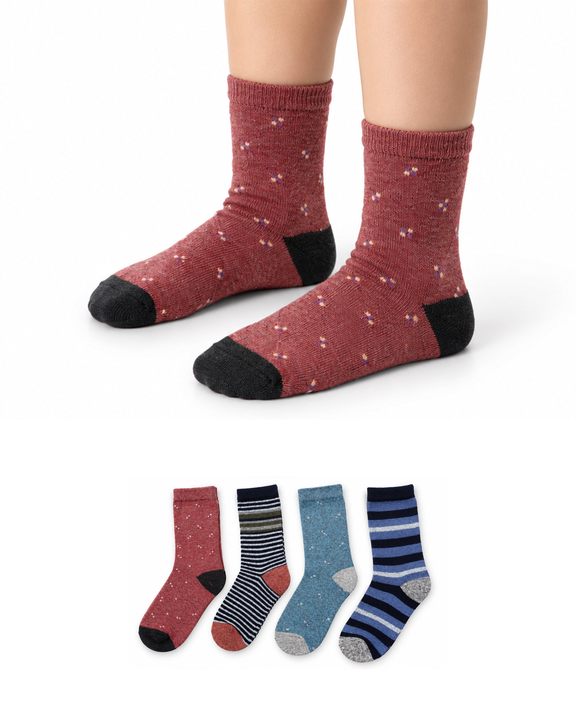 Valuables Boys Printed Lycra Socks - 4 Pc