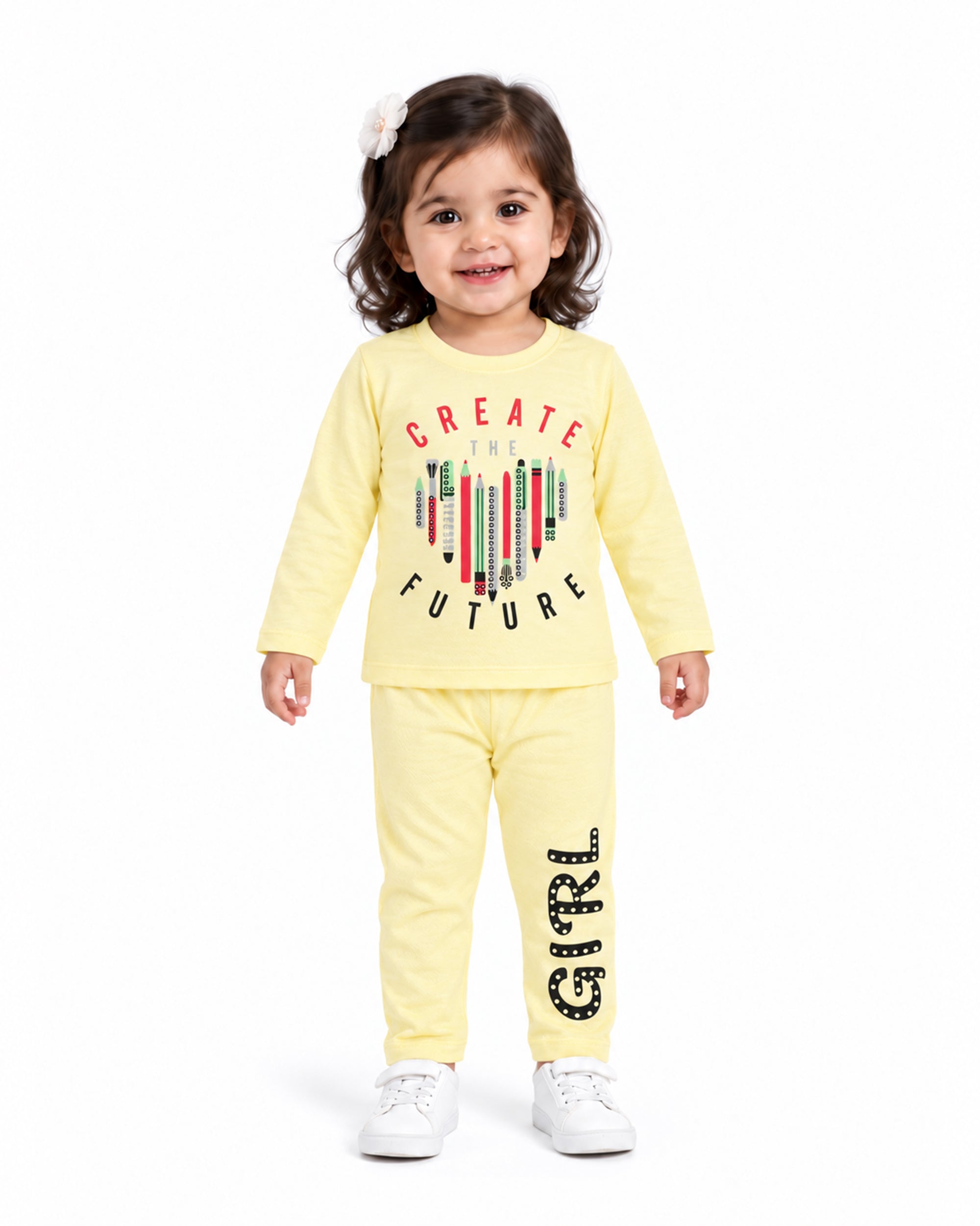 Valuables Girls Printed Full Sleeves Suit