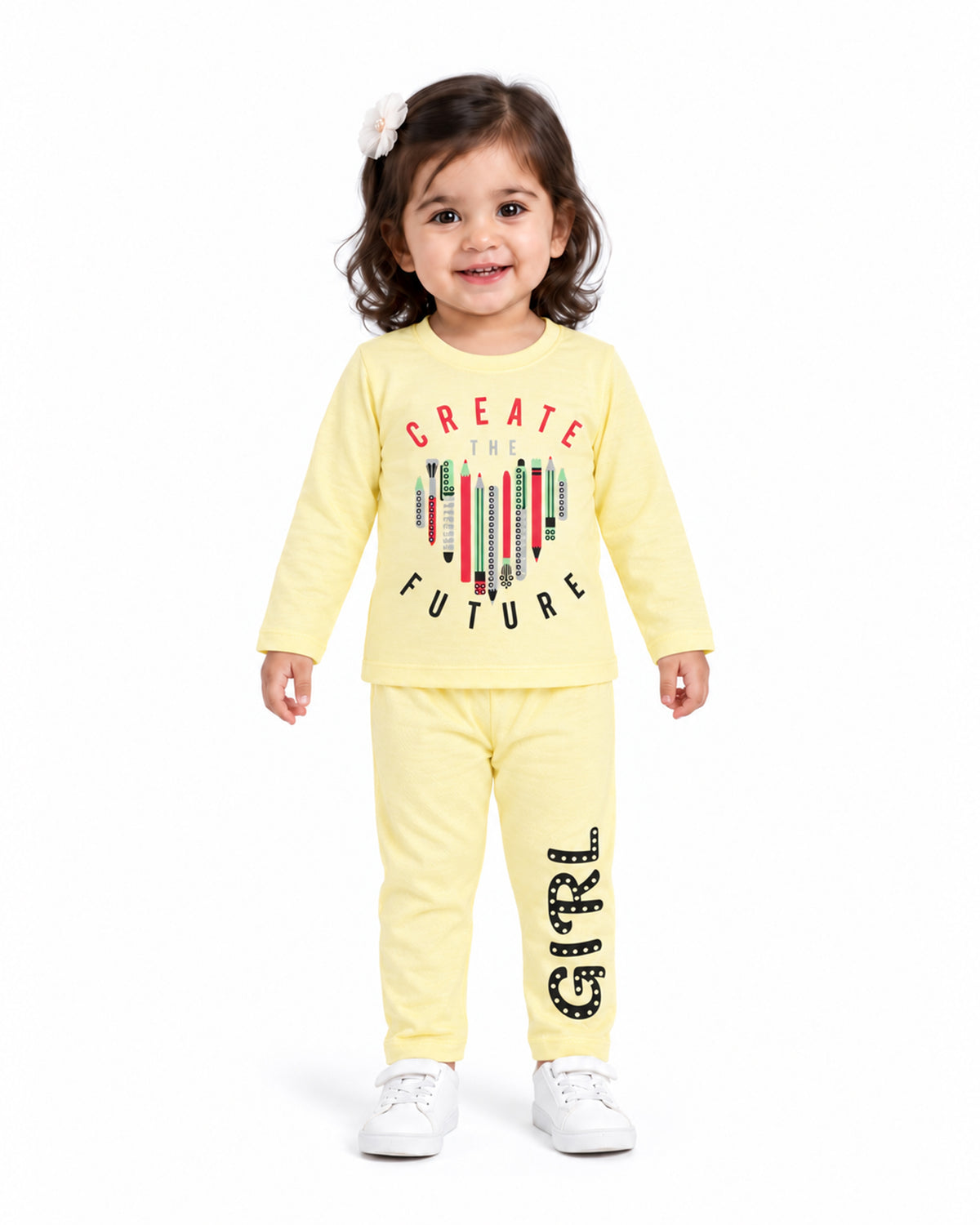 Valuables Girls Printed Full Sleeves Suit