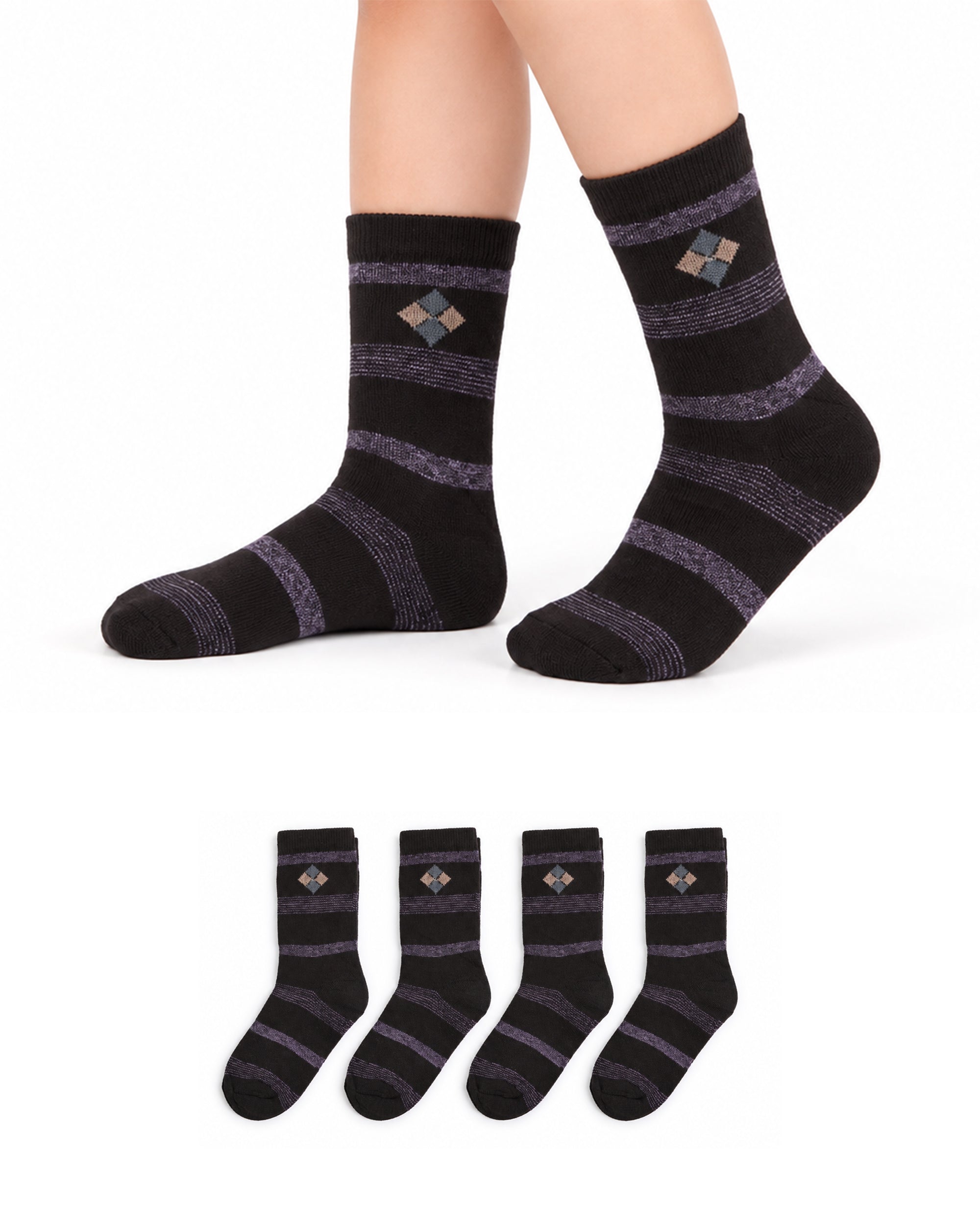 Valuables Boys Printed Lycra Socks - 4 Pc