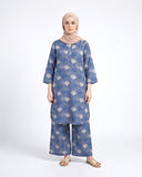 Valuables Women's Slub Printed Suit - 2 Pc