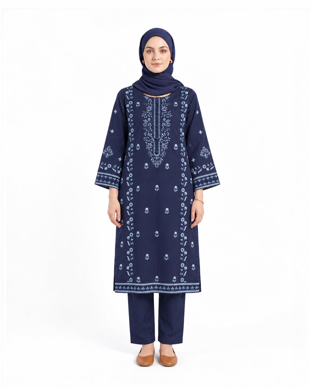 Women's Khaddar Embroidered Suit - 2 Pc