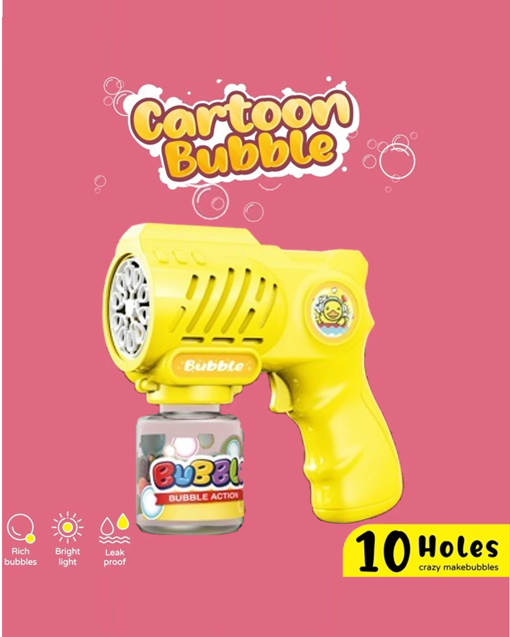 Battery Operated Bubble Gun With Light And Music
