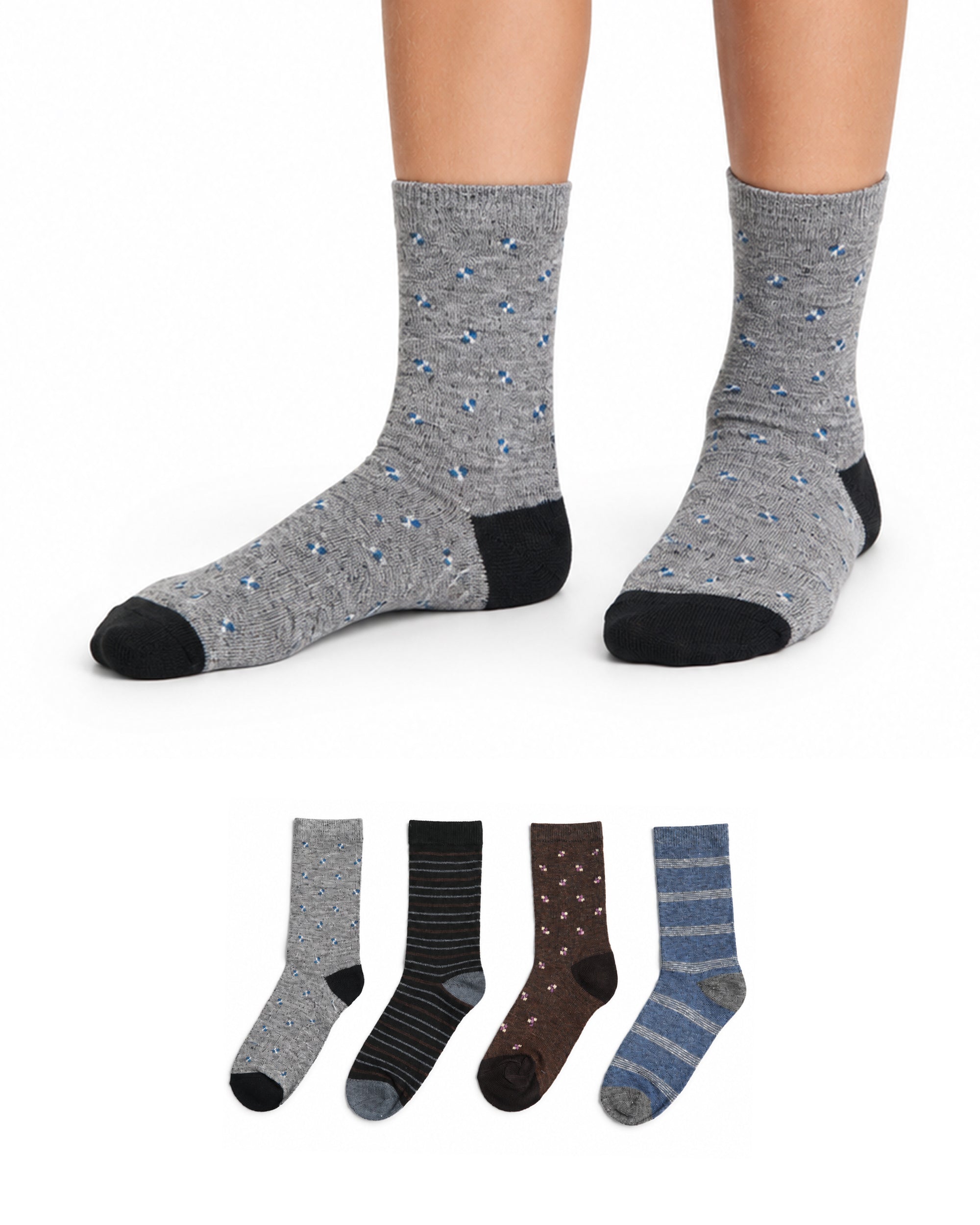 Valuables Boys Printed Lycra Socks - 4 Pc